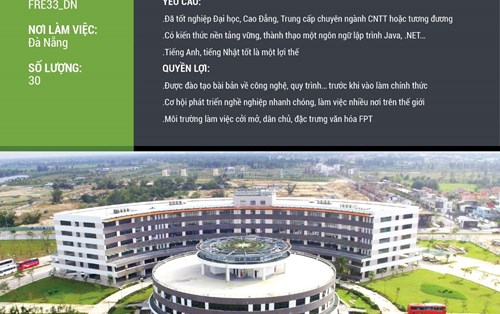 Tuyển dụng Fresher (đào tạo tân binh) của FPT Software tháng 09/2017